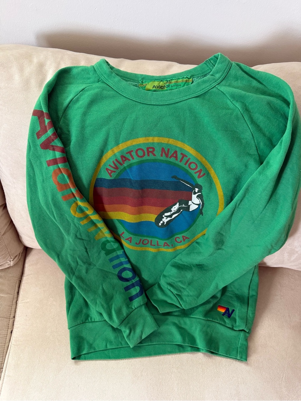 Aviator nation green crewneck